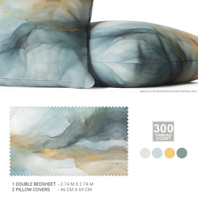 Sarom (CRAFTED STROKES) Bedsheets