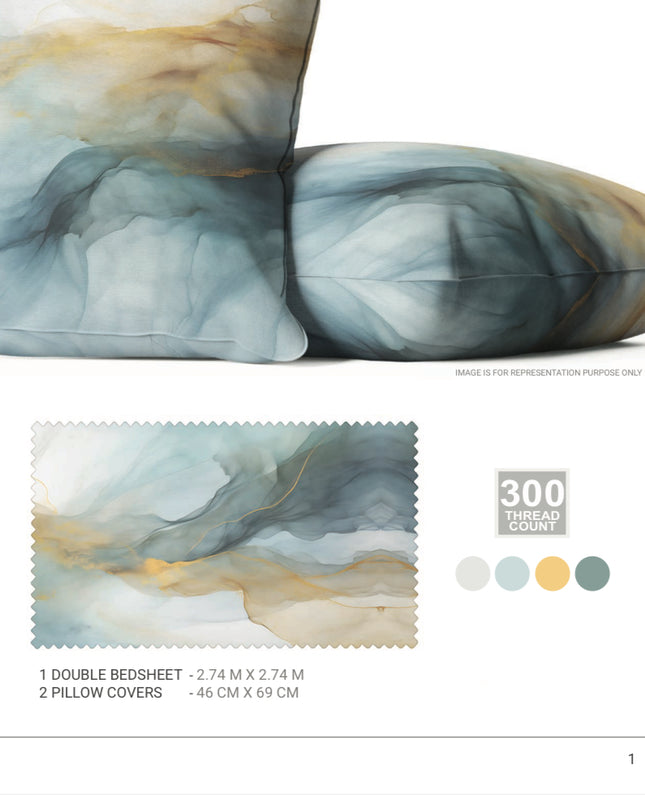 Sarom (CRAFTED STROKES) Bedsheets