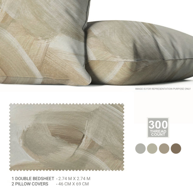 Sarom (CRAFTED STROKES) Bedsheets