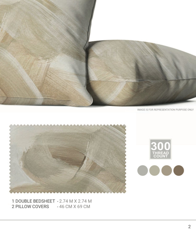 Sarom (CRAFTED STROKES) Bedsheets