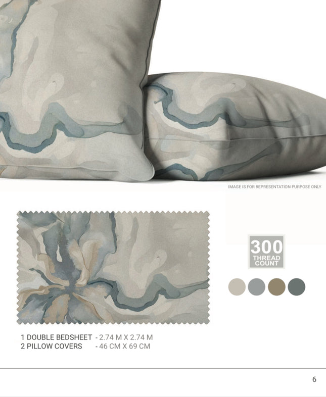 Sarom (CRAFTED STROKES) Bedsheets