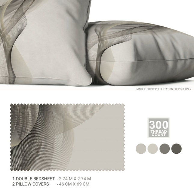 Sarom (CRAFTED STROKES) Bedsheets