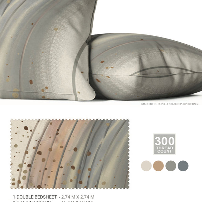 Sarom (CRAFTED STROKES) Bedsheets