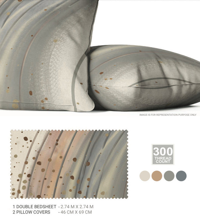 Sarom (CRAFTED STROKES) Bedsheets