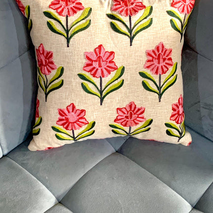 Cotton Cushion Cover With Embroidery