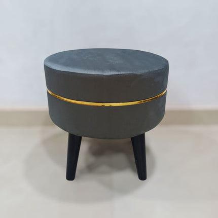 Wooden Stool With Golden Patti