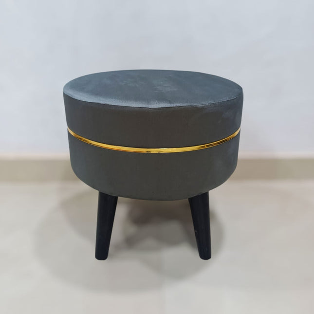 Wooden Stool With Golden Patti