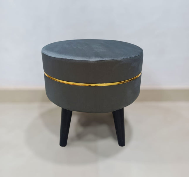 Wooden Stool With Golden Patti