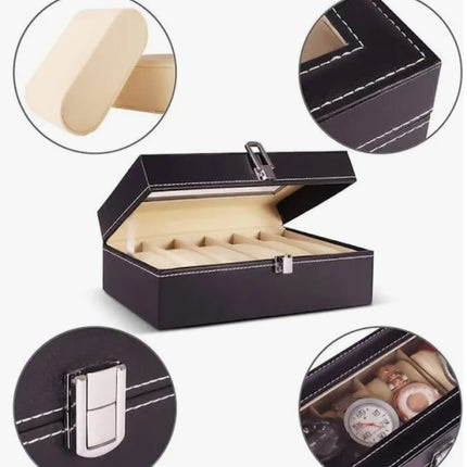 Watch Box Organizer with 6 Cushioned Slots