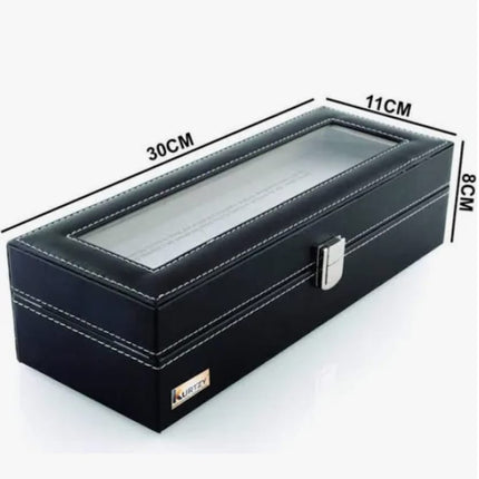Watch Box Organizer with 6 Cushioned Slots