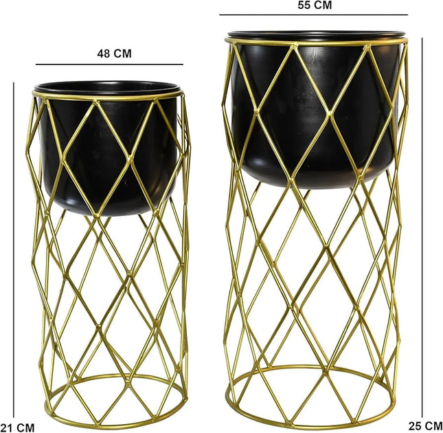 Designer Metal Pot - Set of 2