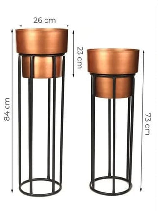 Designer Metal Pot - Set of 2