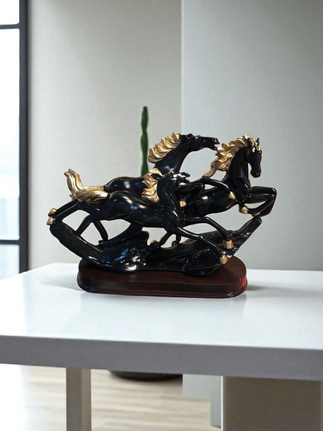 Black Royal horses Showpiece