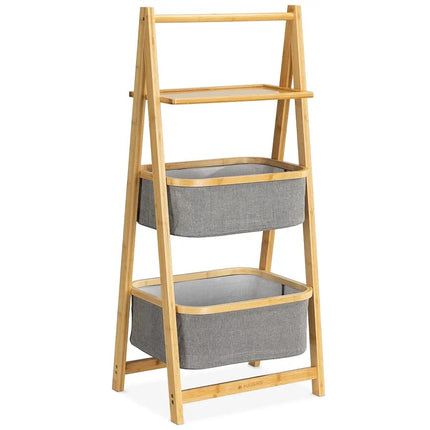 Bamboo Three Tier Folding Baskets