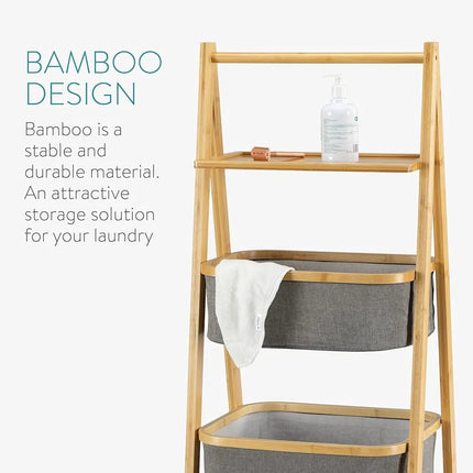 Bamboo Three Tier Folding Baskets