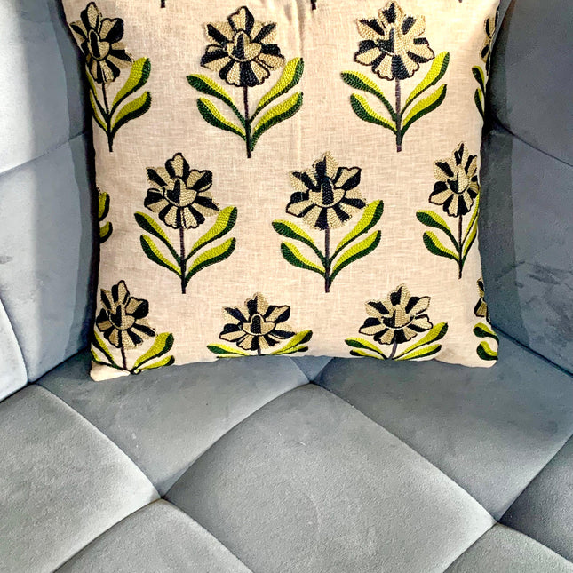 Cotton Cushion Cover With Embroidery