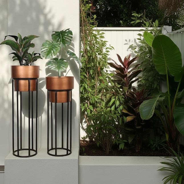 Designer Metal Pot - Set of 2